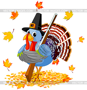 Pilgrim Turkey Hunter - vector clip art