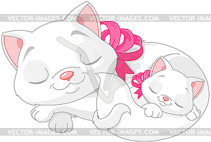 White Cats - vector clip art