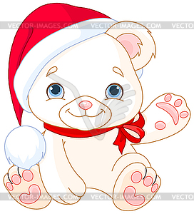 Christmas Polar Bear - royalty-free vector clipart