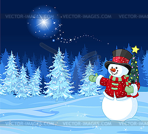 Snowman - vector image