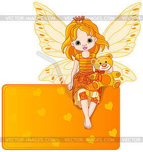 Little Fairy Place Card - vector image