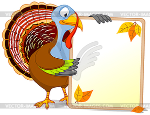 Turkey & Board - vector clip art