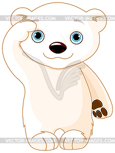 Polar Bear Salute - vector clipart