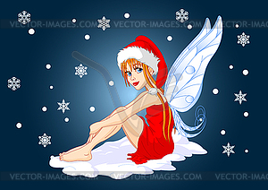 Christmas Fairy - vector clip art