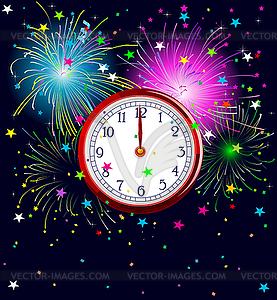 New Year Clock - vector clipart / vector image