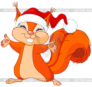 Christmas Squirrel - vector image