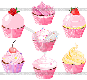 Various Cupcakes - vector image