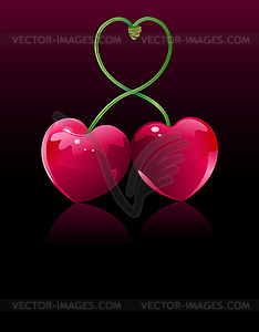 Cherry Love - color vector clipart