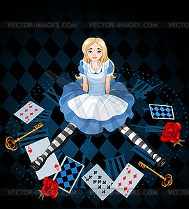 Sitting Alice - vector clipart / vector image
