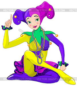 Mardi Gras Joker Lady - vector image