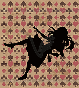 Falling Alice Silhouette - vector clipart