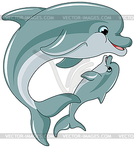 Плавательный Дельфины - векторизованный клипарт