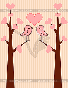 Bird Valentine - vector clipart