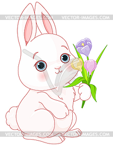 Bunny & Flowers - vector EPS clipart