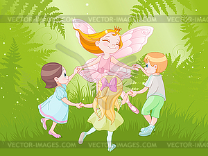 Fairy and Children - vector image