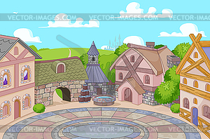 Old English Style Street - stock vector clipart