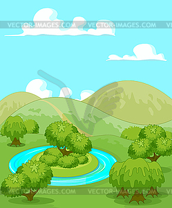 Magic Rural Landscape - vector clipart