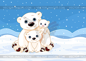 Polar Bear Family - vector clipart
