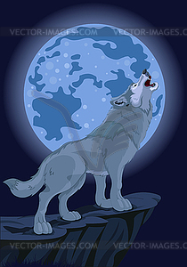 Howling wolf - vector clip art