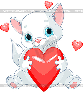 Valentines Kitten - vector image