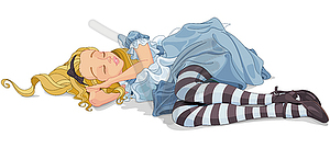 Alice Sleeping - vector image