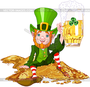 Drank Leprechaun - vector clipart