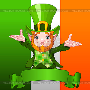 Happy Leprechaun - vector clipart