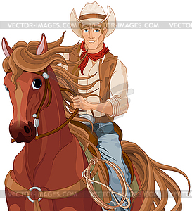 Horse Riding Cowboy - vector image