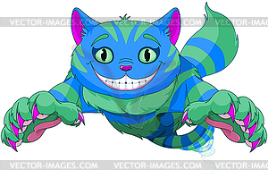 Cheshire Cat jumping - vector image