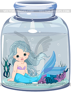 Mermaid in jar - vector image