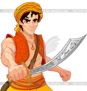 Aladdin and Wonderful Saber - vector image