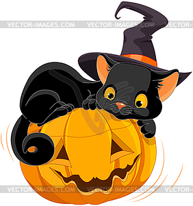 Halloween Kitten - vector image