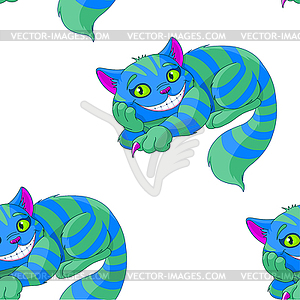 Cheshire Cat Pattern - vector clipart