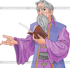 Wizard With Book - vector image