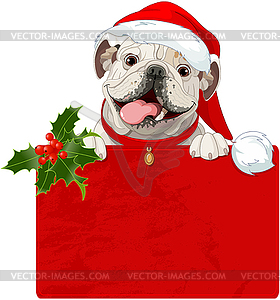 Christmas English bulldog - vector image