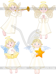Набор Ангелов - векторизованное изображение