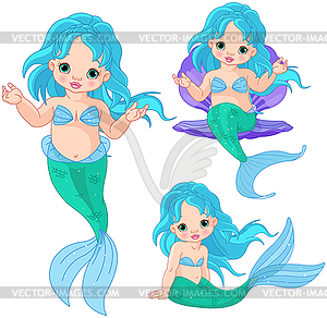 Mermaid Baby Set - vector clipart