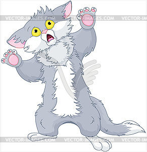 Scared Kitten - color vector clipart