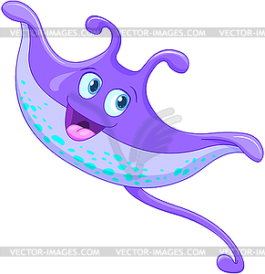 Cute Stingray - vector image