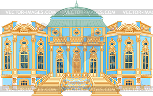 Голубой рококо дворец - клипарт Royalty-Free