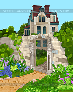 Victorian House Facade - vector EPS clipart