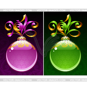 Christmas and New Year circle frame. - vector image