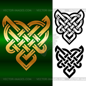 Вектор маленький кельтский сердце, изолированных на белом - изображение в векторе