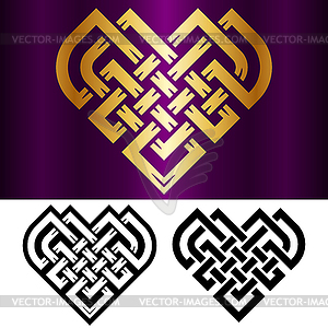 Vector small celtic heart isolated on white - vector clip art