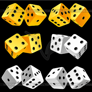 Pair of dice icon set - vector image