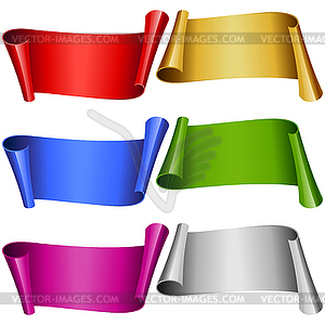 Set of Multicolor Banner Ribbons - vector clipart