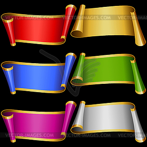 Set of Multicolor Banner Ribbons - vector image