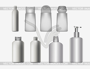 Vector cosmetics containers , packaging - vector clip art