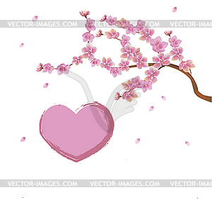 Sakura, spring, Valentine's Day. - vector clipart