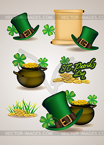 Set of St. Patrick's Day symbols. Vector illustration - vector image